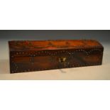 A 19th century rosewood and cut-steel pique domed rectangular box, hinged cover, 25cm wide, c.