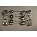 A set of six Hanoverian pattern dessert forks, John Round,