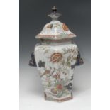 A large Mason Ironstone hexagonal pot pourri vase and cover,