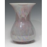 A Ruskin lustre thistle shaped vase, in a blue lustrous glaze, 22.