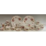 A Royal Crown Derby Posies pattern tea service for six, teapot, milk and sugar, cream jug,