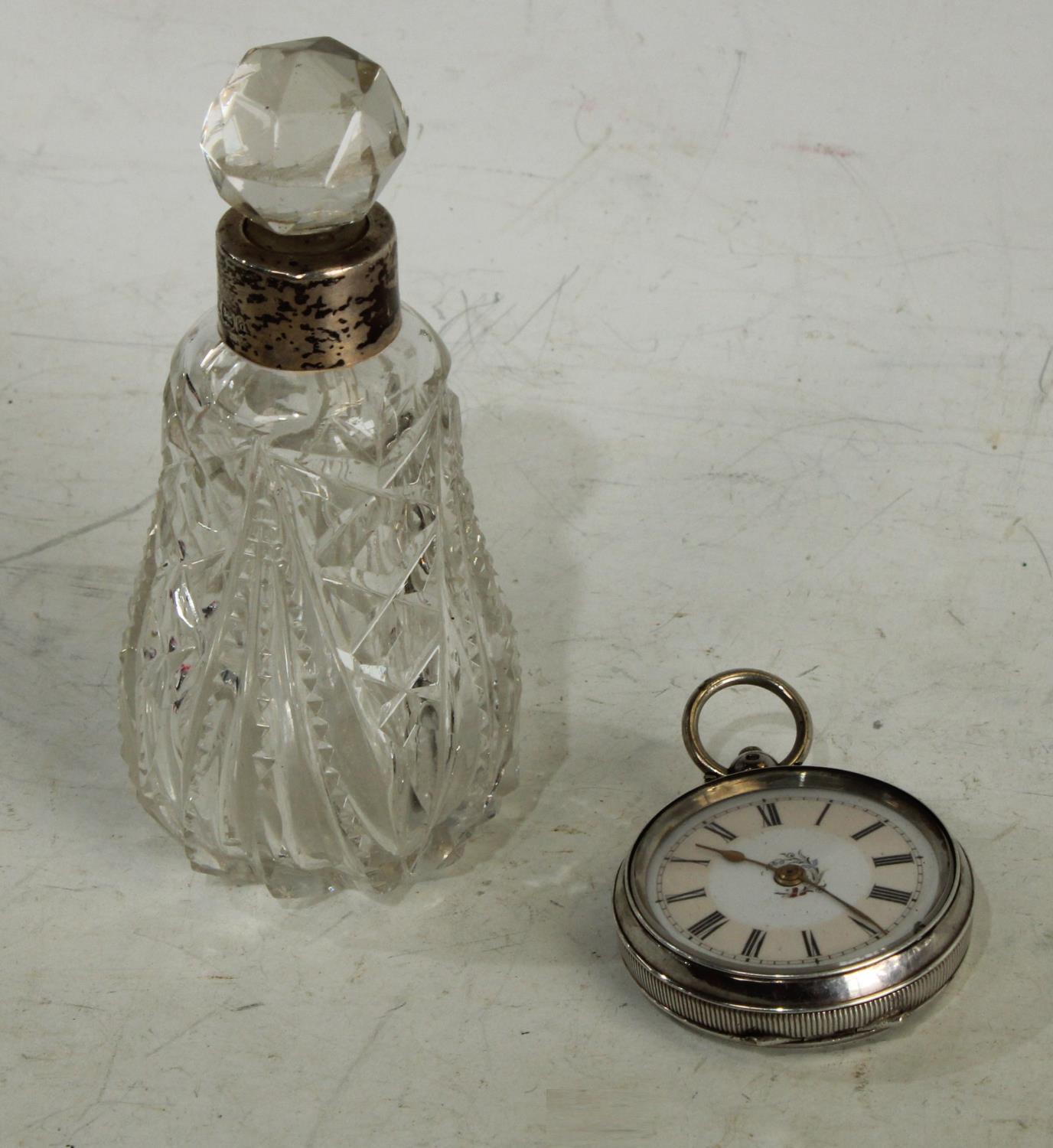 A late 19th century Swiss silver fob watch, c.