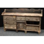 An early Victorian pine sideboard/counter, c.