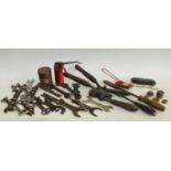 Bicycle spanners; others;weights; oil can;