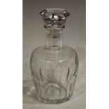 A Bacccarat clear glass mallet shaped decanter, of shouldered form,