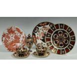 Royal Crown Derby - a pair of 1128 imari cups and saucers,