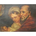 English School (early 19th century) The Holy Family oil on millboard, 24cm x 31.