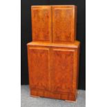 An Art Deco walnut drinks cabinet, c.