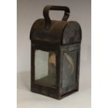 A late 19th century railway carriage lamp,