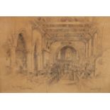 Howard Penton (1882 - 1960) The Chapel, Dover College fine pencil sketch, signed, dated 1906,