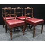 A 'set' of four George/William IV mahogany dining side chairs,