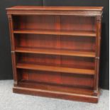 A Chippendale Revival mahogany open bookcase,