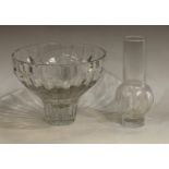 A large Stuart & Sons clear cut glass bowl, designed by John Luxton,