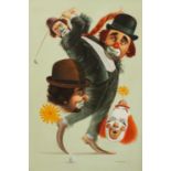 Michael Grow Hoppin (American School, second-half, 20th century) A Clown Study signed,