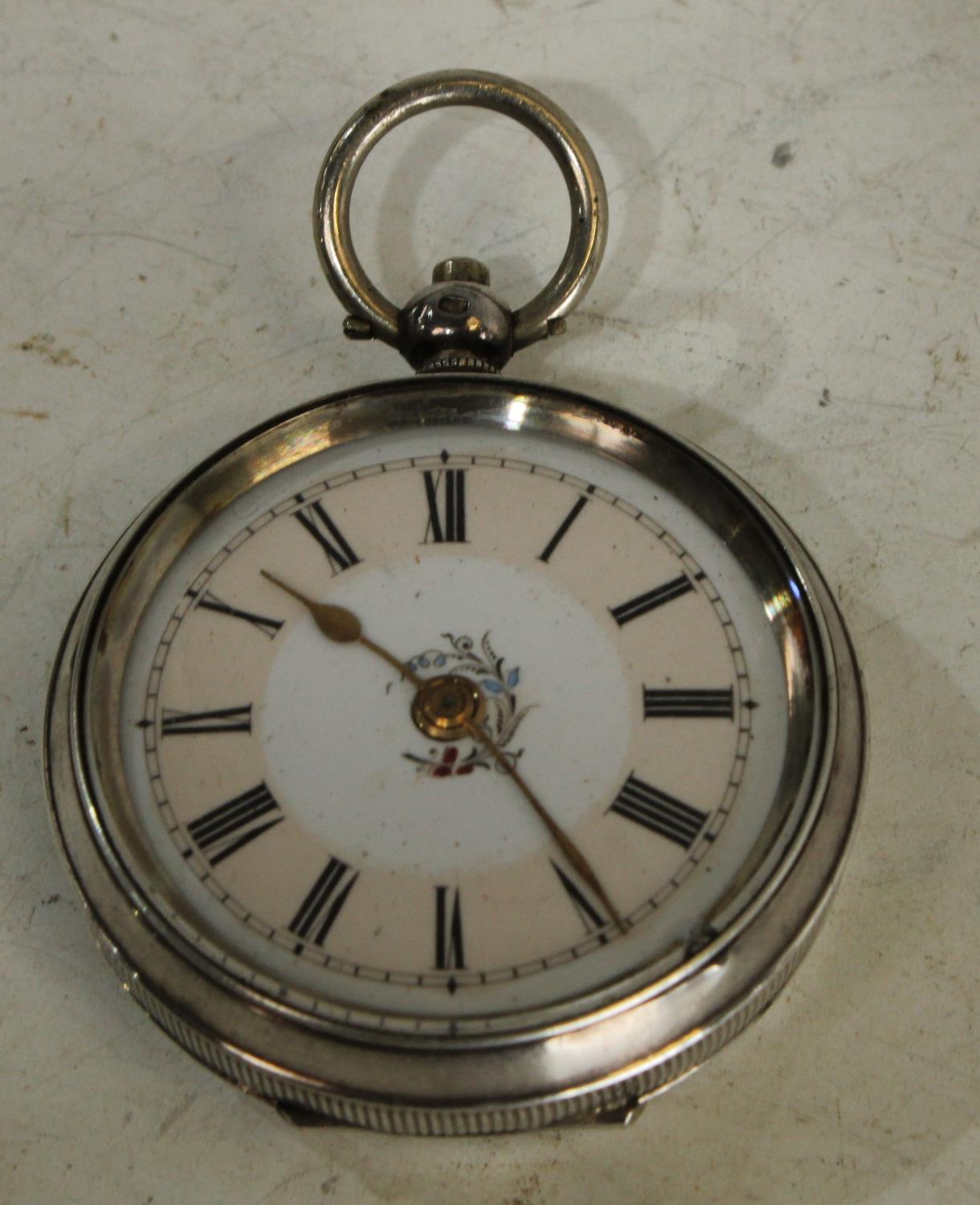 A late 19th century Swiss silver fob watch, c. - Image 2 of 2