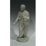 English School (19th century), a carrara marble, of a statesman proffering a scroll, circular base,