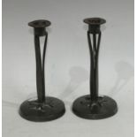 A pair of Art Nouveau candlesticks by W & Co