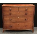 A late George III mahogany bow-front chest,