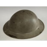 An English MkII steel helmet