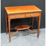 An Edwardian satinwood crossbanded mahogany rectangular card table,