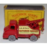 Matchbox Regular Wheels 13c Ford Thames Trader Wreck Truck - red body, jib and hook, silver trim,