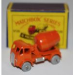 Matchbox Regular Wheels 26a ERF Cement Mixer - orange including barrel, silver trim,