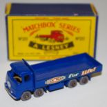 Matchbox Regular Wheels 20b ERF 68G Dropside Truck "Ever Ready" - dark blue body with silver trim,