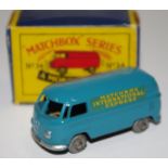 Matchbox Regular Wheels 34a Volkswagen "Matchbox International Express" Van - drab blue,