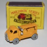 Matchbox Regular Wheels 28a Bedford Compressor Truck - Stannard Code 1 - orange-yellow body with