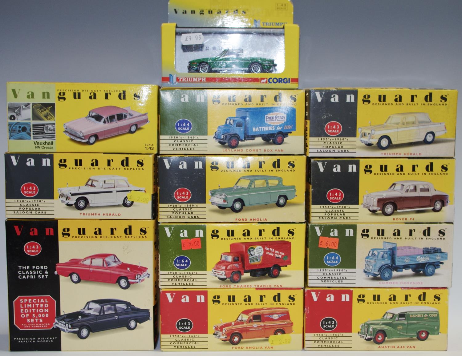 A Vanguards CL1002 Special Limited Edition The Ford Classic & Capri Set; others including Ltd. Edt.