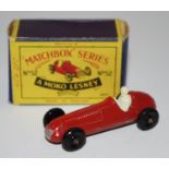 Matchbox Regular Wheels 52a Maserati 4CLT Racing Car - bright red body, silver trim to front only,