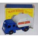 Matchbox Regular Wheels 15c Dennis Refuse Truck "Cleansing Service" - dark blue cab and chassis,