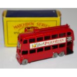 Matchbox Regular Wheels 56a London Trolleybus "Peardrax" - red body and trolley poles,