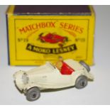 Matchbox Regular Wheels 19a MG TD - cream body, red seats with tan figure driver, silver trim,