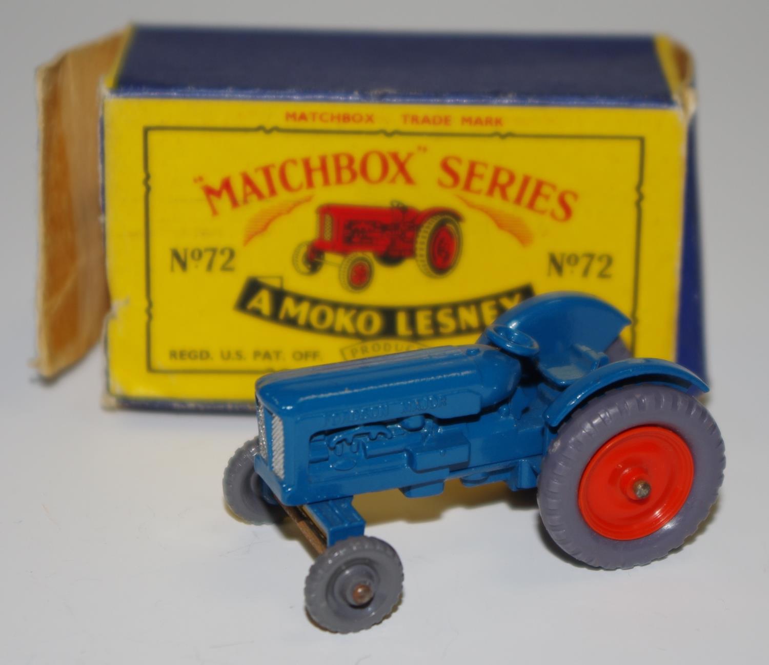 Matchbox Regular Wheels 72a Fordson Major Tractor - Stannard Code 1, blue body, silver trim,