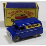 Matchbox Regular Wheels 25a Bedford CA "Dunlop" Van - blue, silver trim,