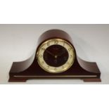 A mahogany Napoleon hat mantel clock, by President, Westminster chime, three winding holes,