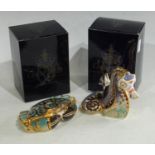 A Royal Crown Derby Paperweight, Coral Seahorse, limited edition, gold stopper, certificate,
