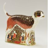 A Royal Crown Derby paperweight, Foxhound, printed marks to base,