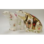 A Royal Crown Derby paperweight, Old Imari Polar Bear, printed marks to base,