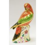 A limited edition Royal Crown Derby paperweight, Lorikeet, printed marks to base, first quality,