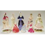 Eight elegant ladies including a limited edition Royal Worcester Noelle from the festive country