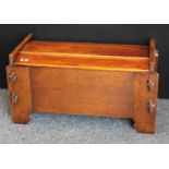 An oak blanket chest, of pegged construction, 98.