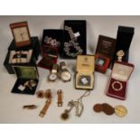 A Ronson cigarette lighter, boxed; another; cuff links,