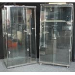 A contemporary glass shop display cabinet, 188cm high, 99cm wide, 53.