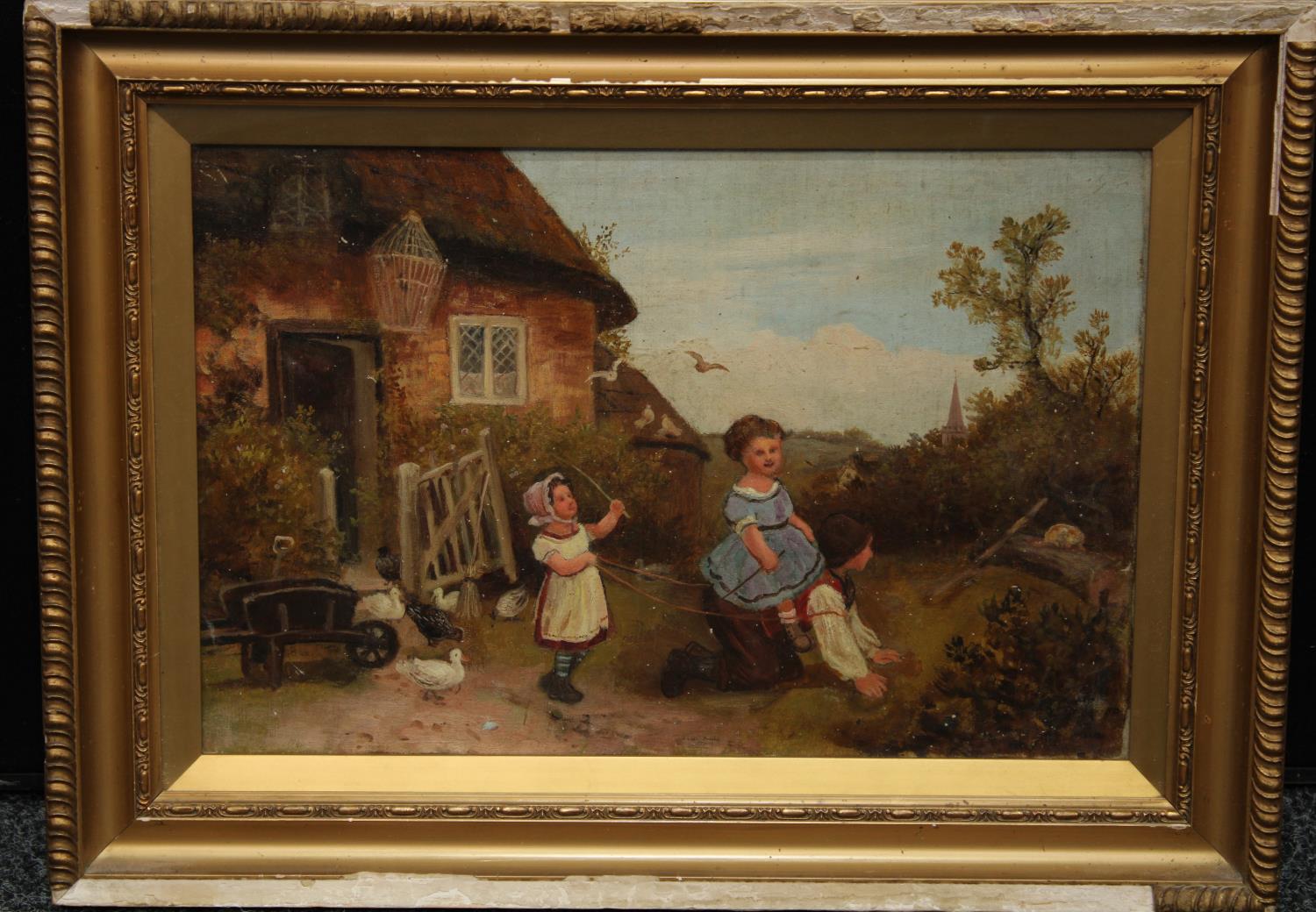 English School (19th century) Playtime unsigned, oil on canvas, - Bild 2 aus 2