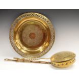A 19th century pierced brass chestnut roaster,