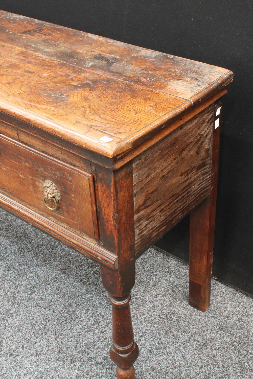 A George III oak low dresser/serving table, - Image 3 of 3