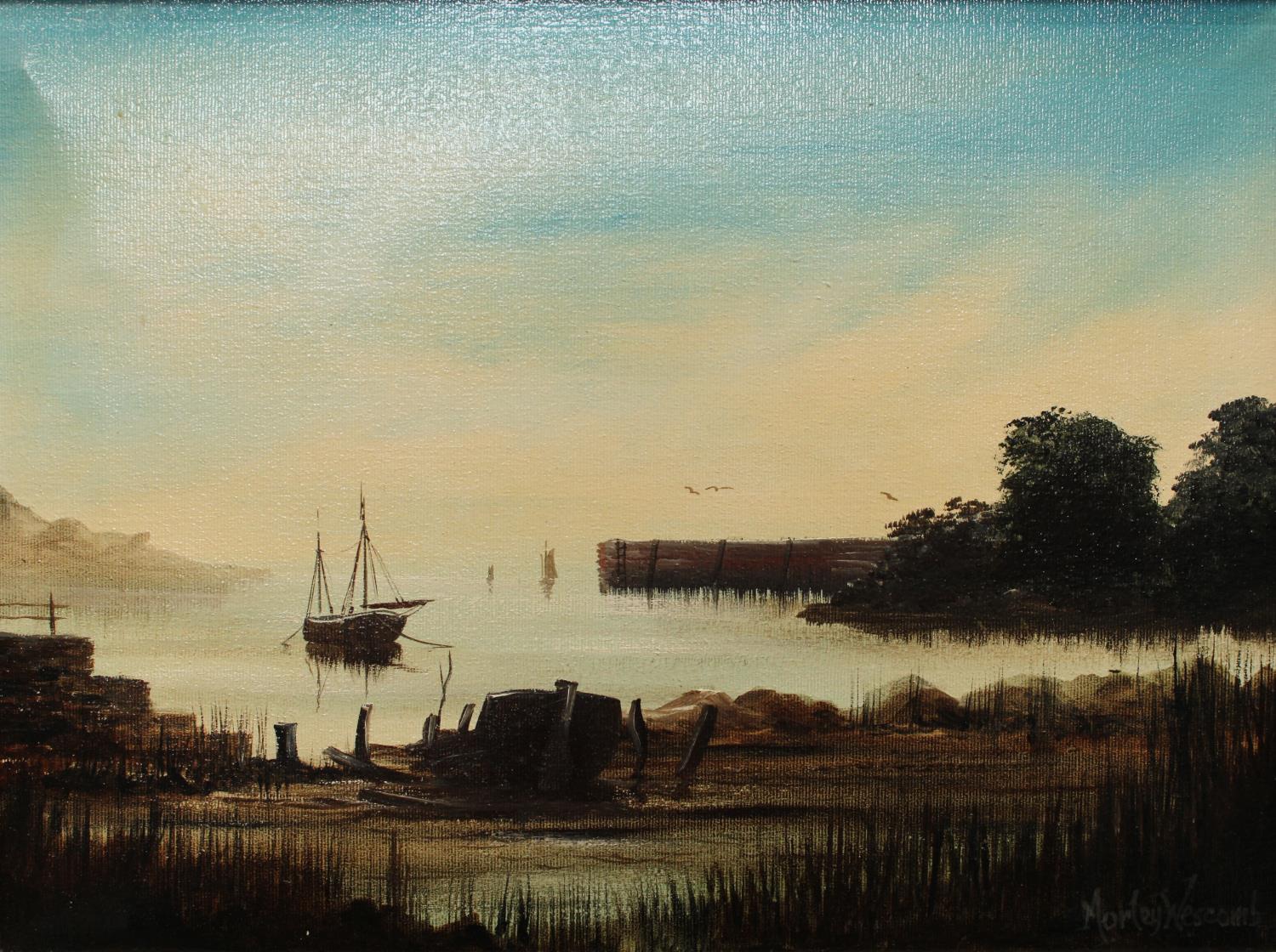 Morley Wescombe The Watermill signed, oil on canvas, 50cm x 60cm; another similar, - Image 2 of 7