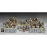 A set of Royal Albert The World of Beatrix Potter figures, including Benjamin Bunny Sits on a Bank,